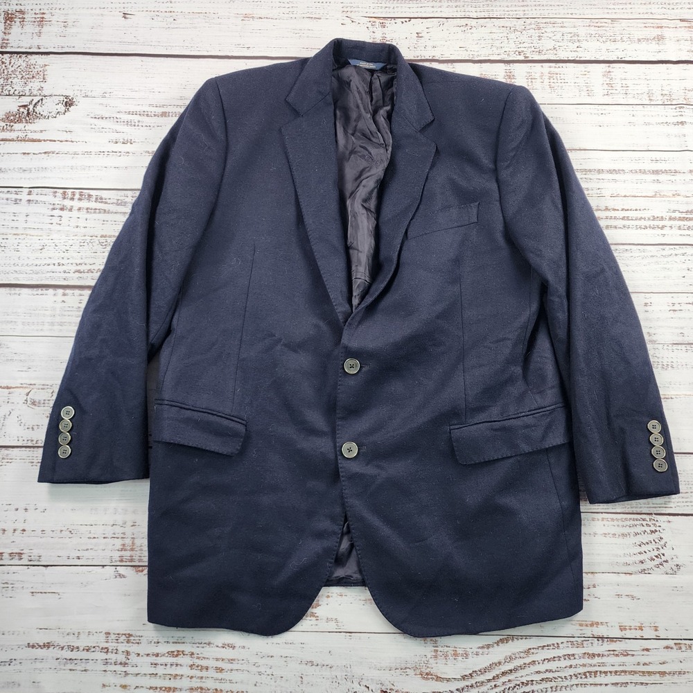 Brooks Brothers 1818 Fitzgerald Men's 44 Navy Wool Blazer Sport Coat USA